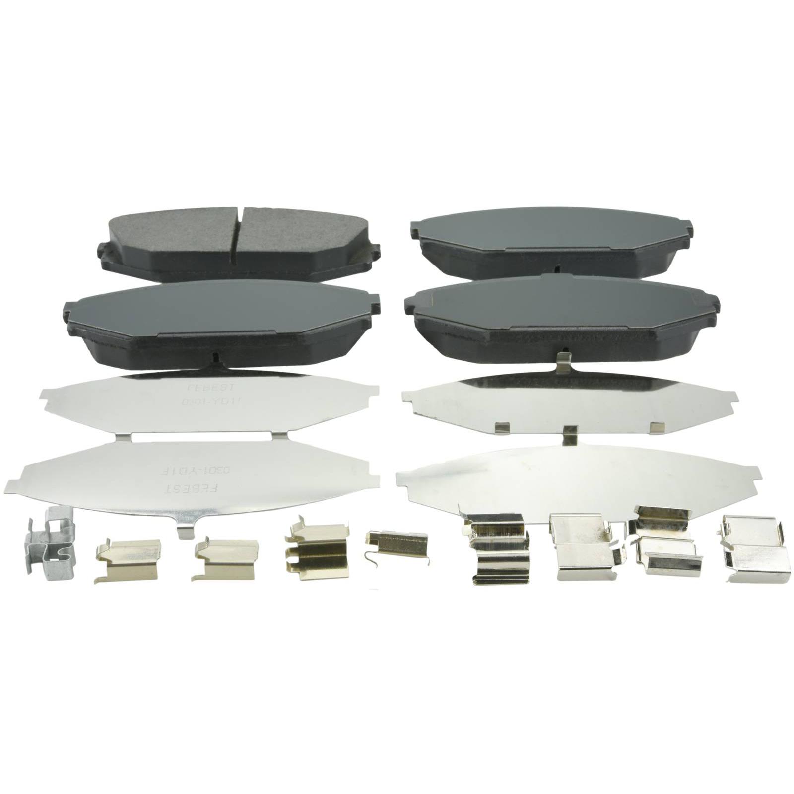 pad kit, disc brake, front - kit (with anti squeal shim, with brackets)