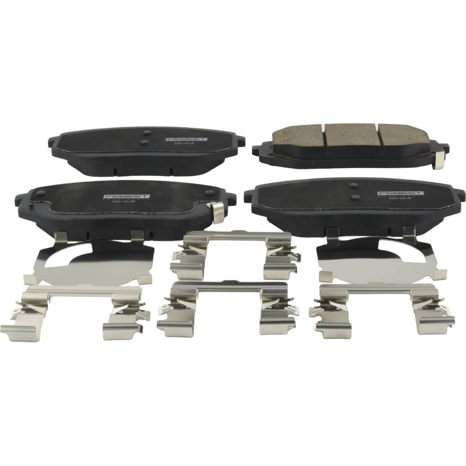 pad kit, disc brake, front - kit (with anti squeal shim, with brackets)