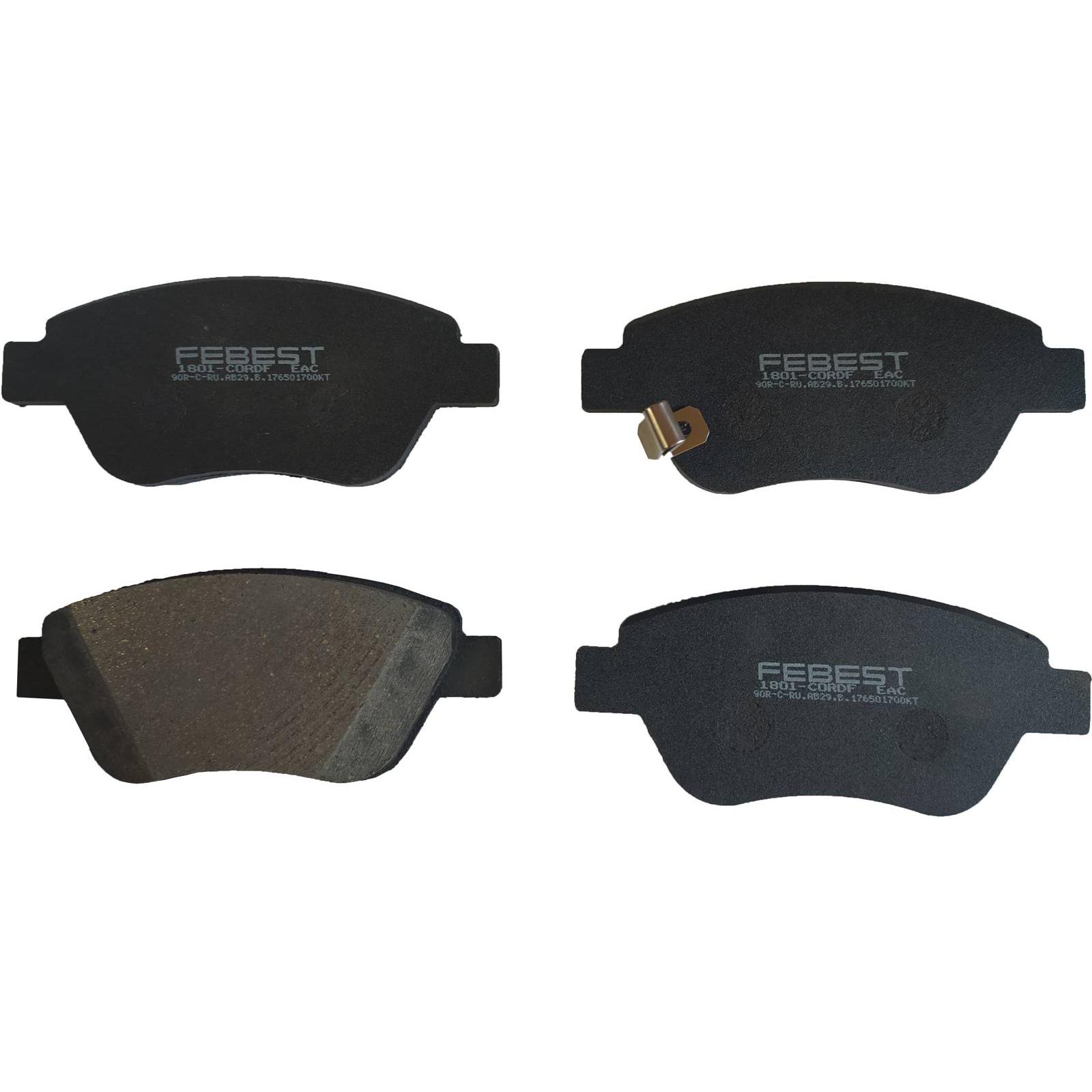 pad kit, disc brake, front - kit (with anti squeal shim, with brackets)