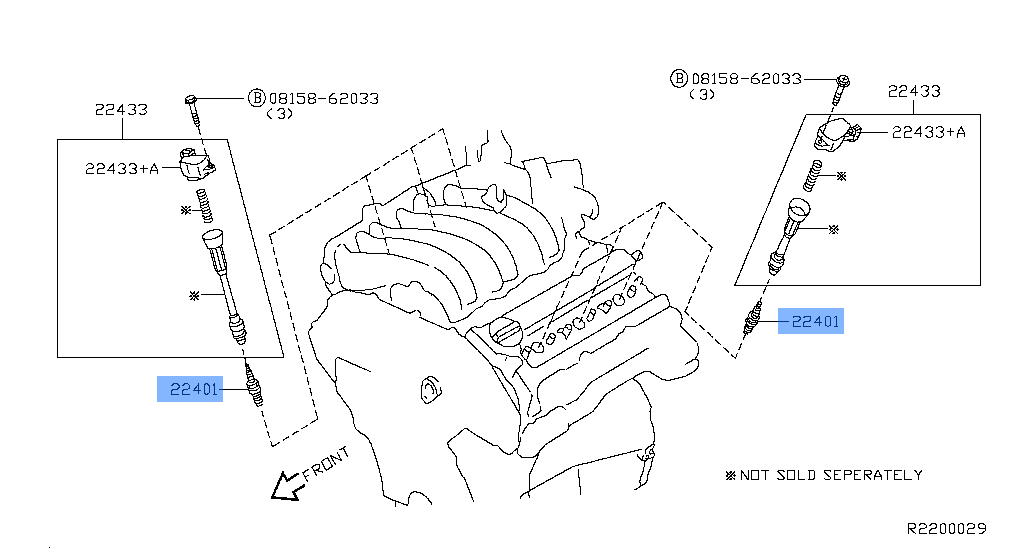 Nissan Genuine 22401-ZE01B Iridium Spark Plug Fits Patrol Y61
