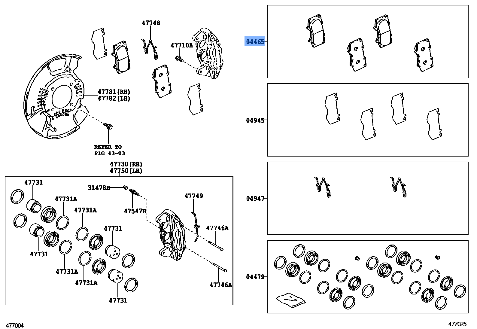 Toyota Genuine 04465-60320 Front Brake Padsfits Land Cruiser, Prado, 4Runner, FJ Cruiser, Hilux, Tundra and more
