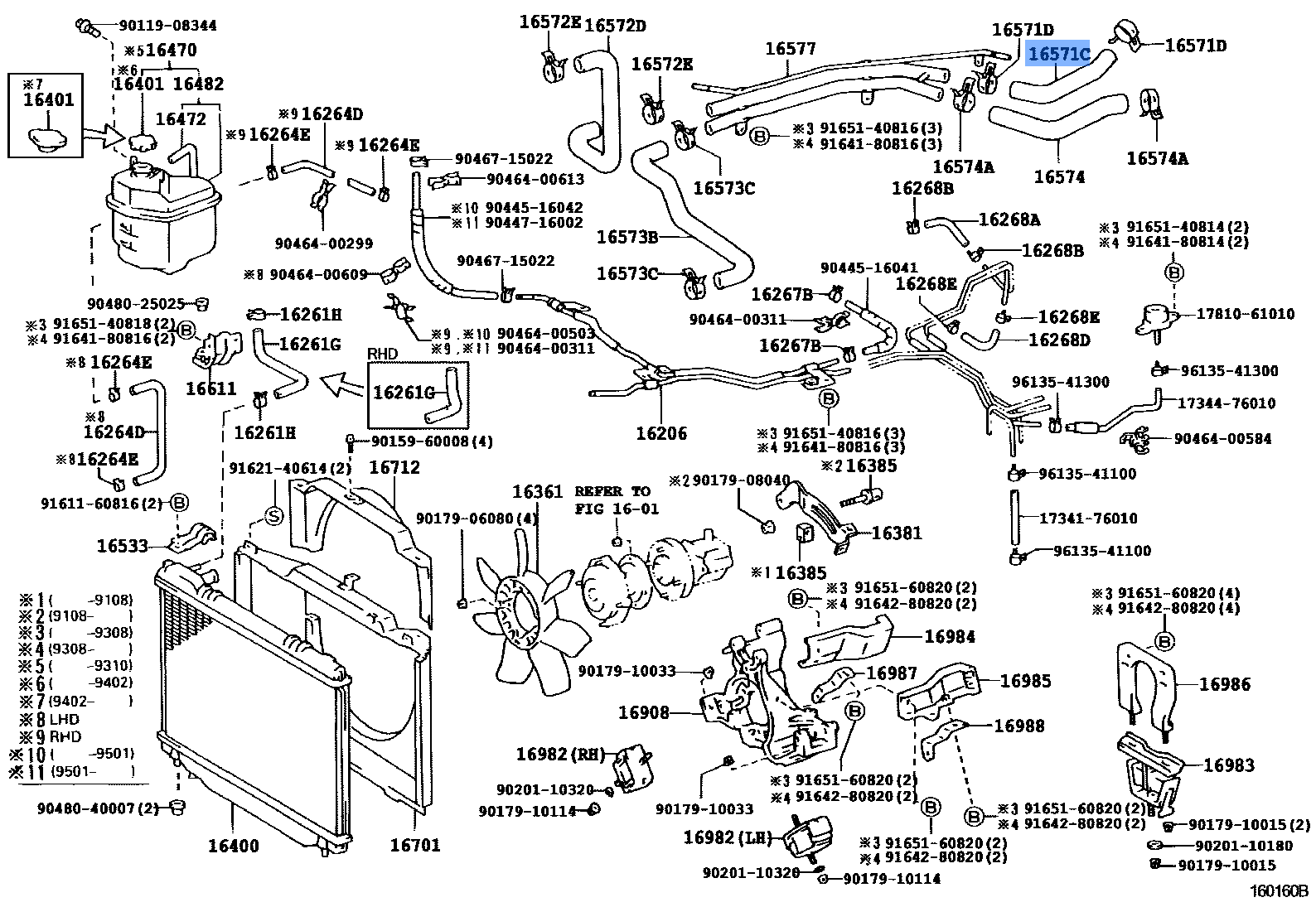 TOYOTA 16571-31260 HOSE, RADIATOR, NO.1