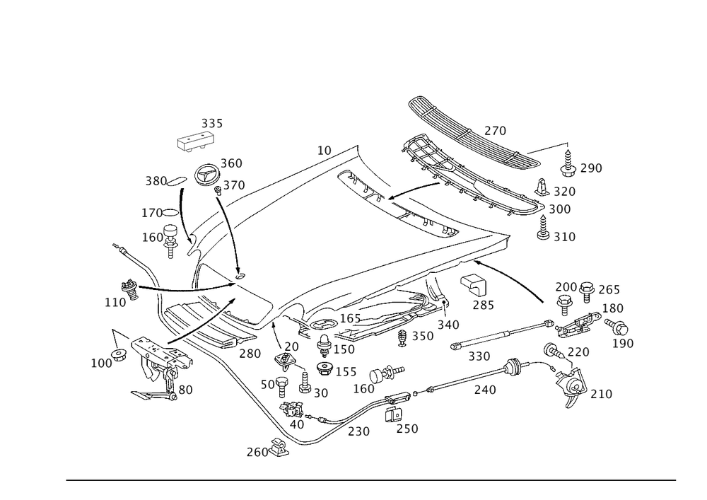 Bonnet Cable Db W220