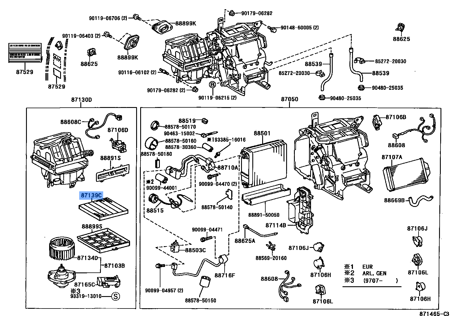 Toyota Cabin Air Refiner Element 87139-28020 fits: RAV4, Prius and More