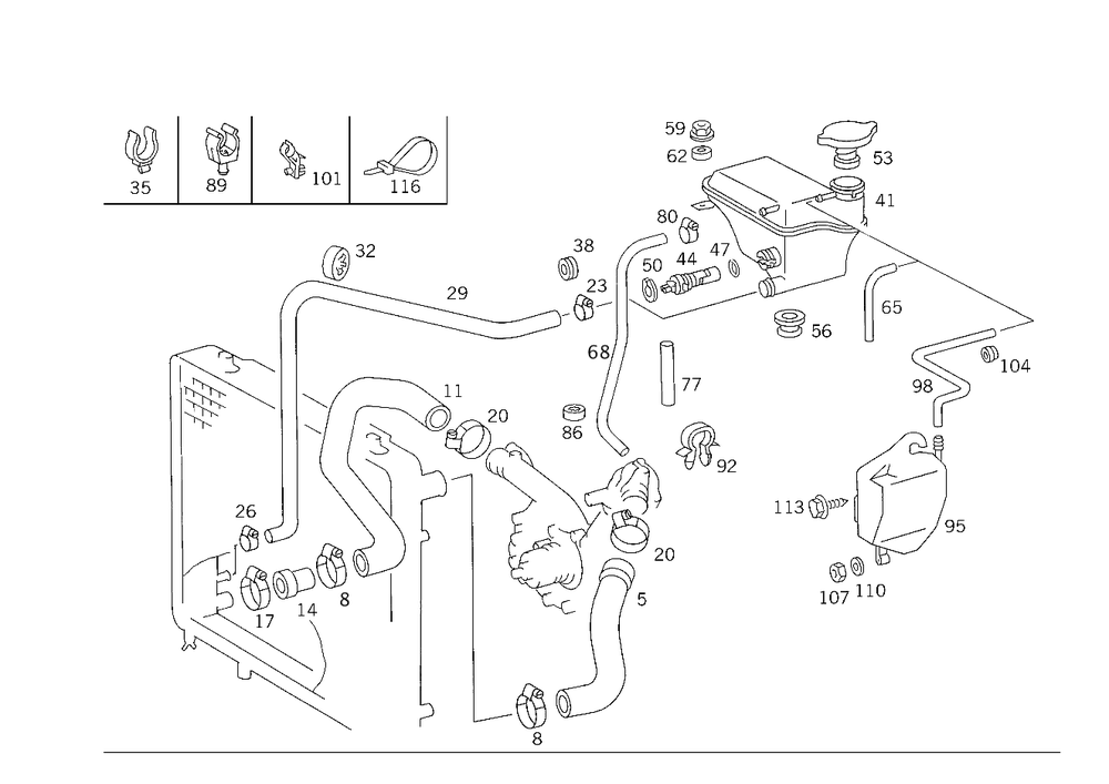 Water Hose Bracket Db W124