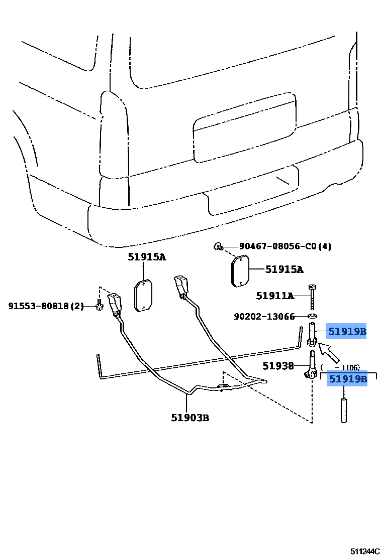 Toyota OEM Genuine Spacer, Spare Wheel Carrier 51907-26020