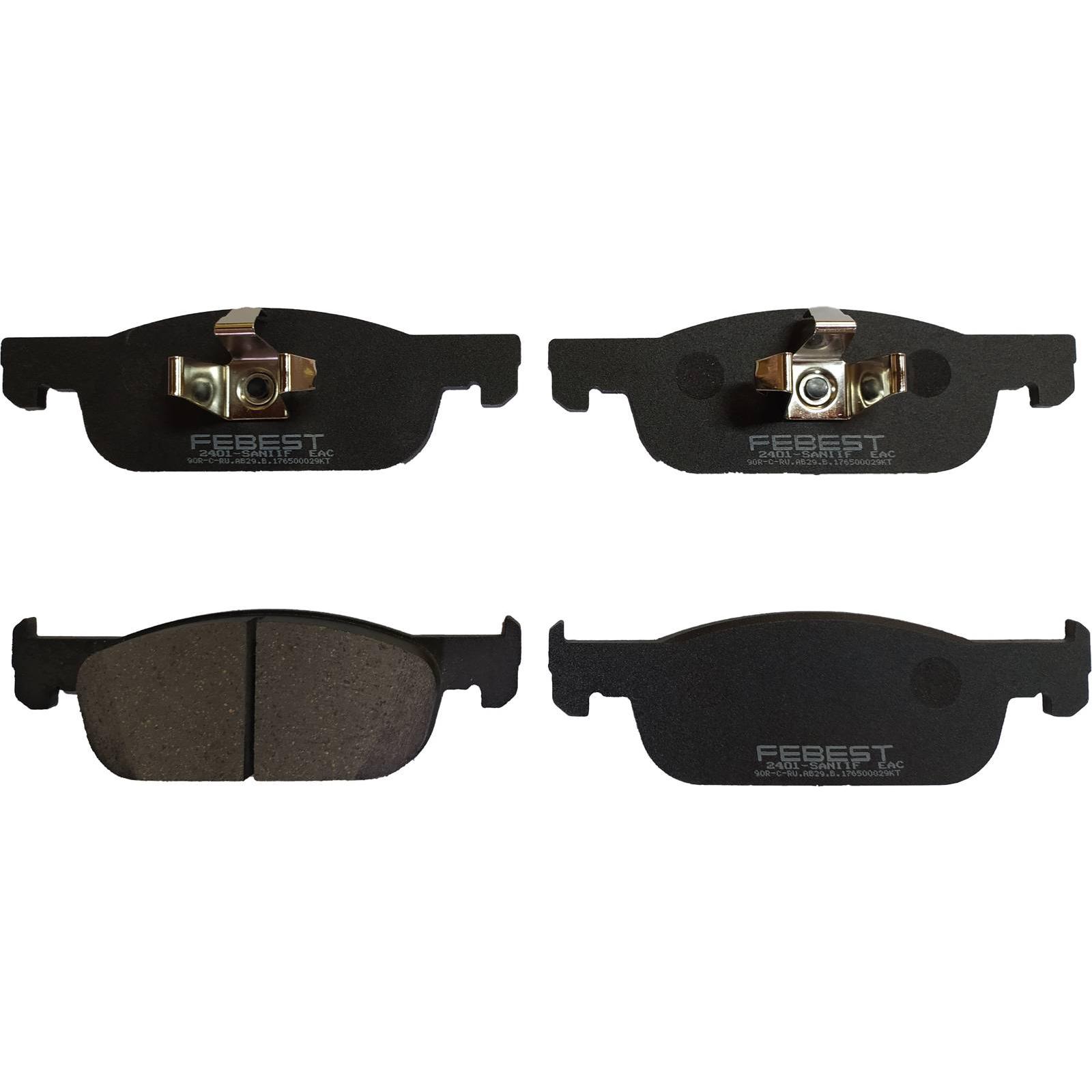 pad kit, disc brake, front (with anti-rattle spring)