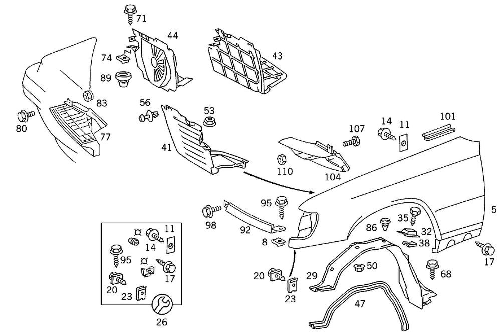 Mud Protector Db W124/86-95/Rh