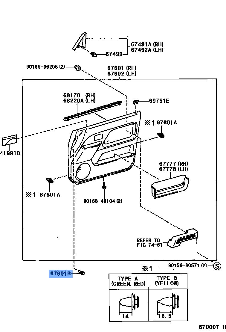 TOYOTA 90467-06017-B0 Genuine Clip