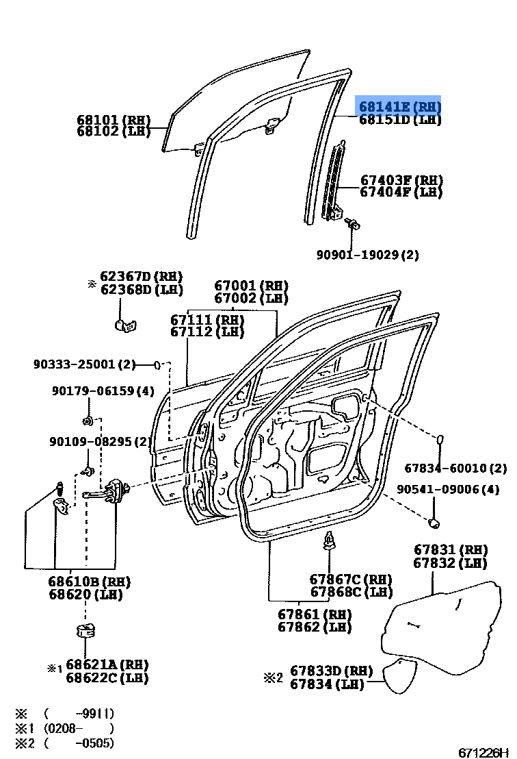 Door Run Rubber Fr Rh