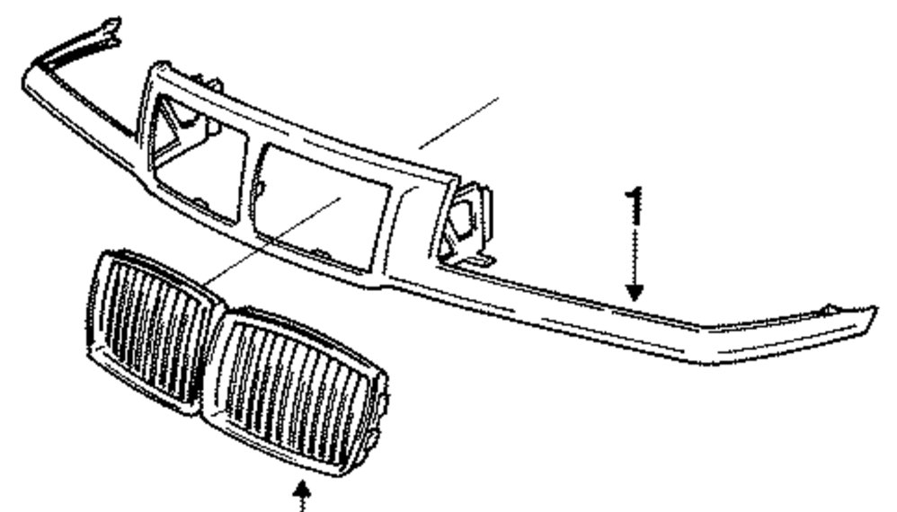 BMW E36 Left Kidney Grille - Chrome - 51138122237