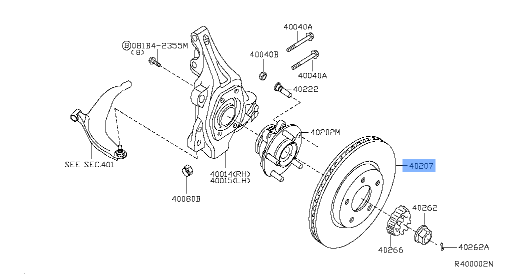 Nissan Genuine 40206-3TA0A Front Brake Disc Fits Altima