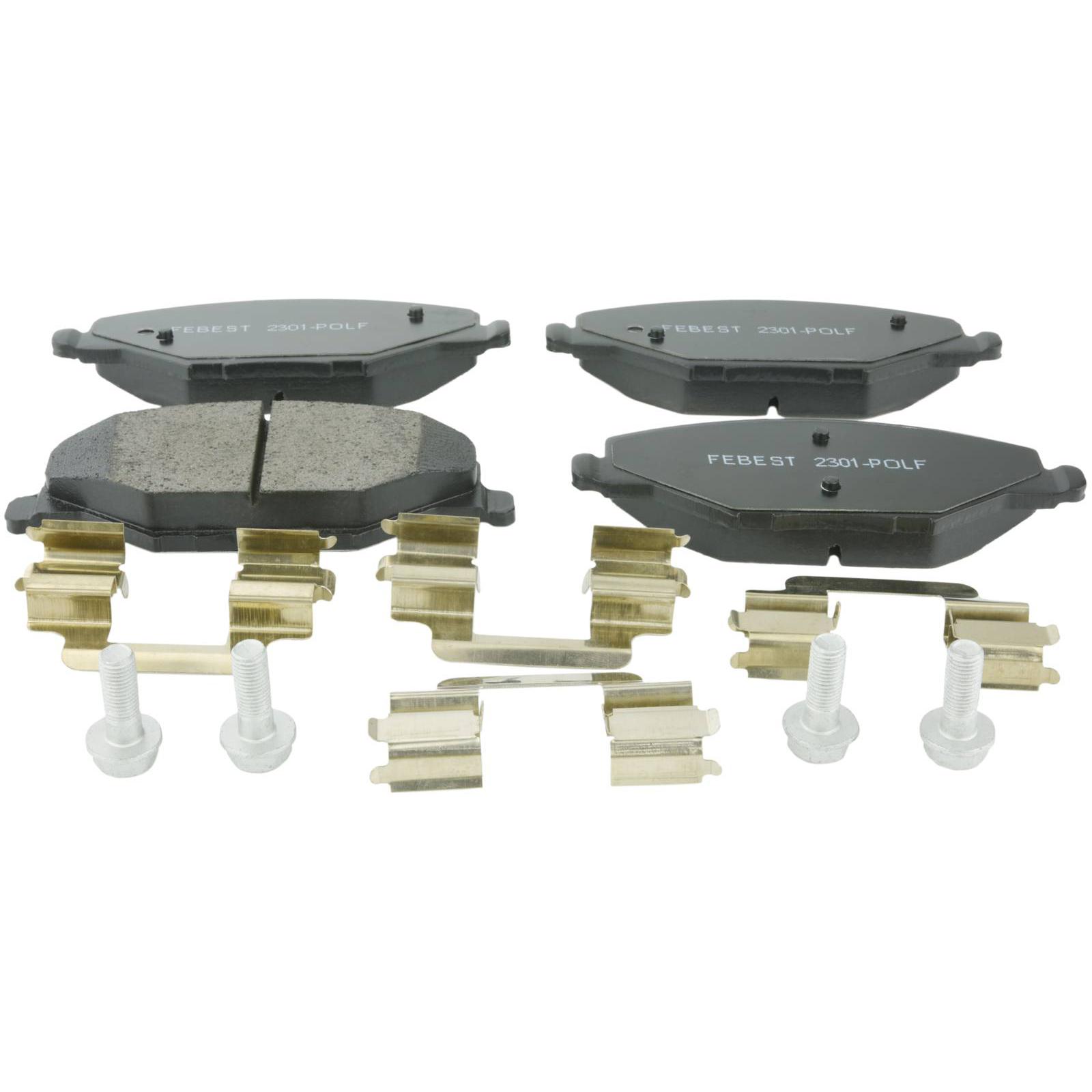 pad kit, disc brake, front - kit (including bolts, with anti-rattle spring)