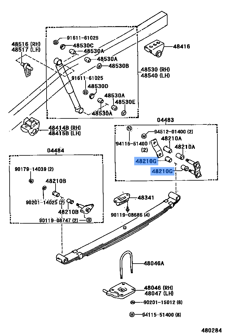 TOYOTA 90385-T0010 Genuine Bush For Rear Spring Shackle Lower