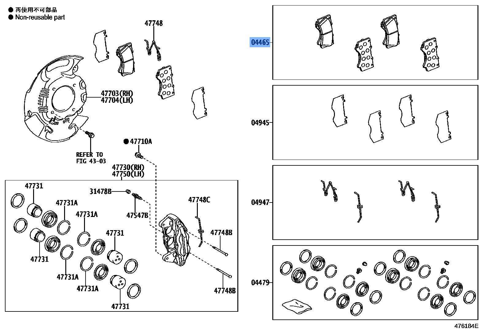 Toyota Genuine 04465-60280 Front Brake Pads Fits Land Cruiser Prado