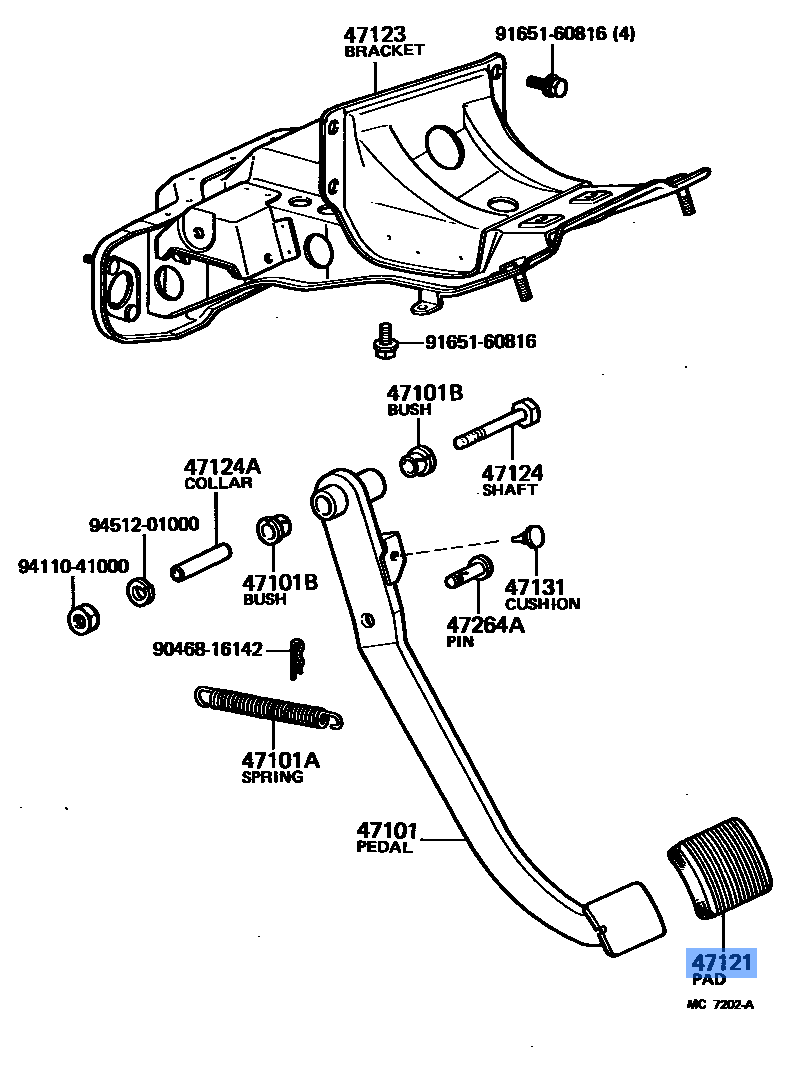 TOYOTA 31321-36010 Genuine Brake and Clutch Pedal Pad