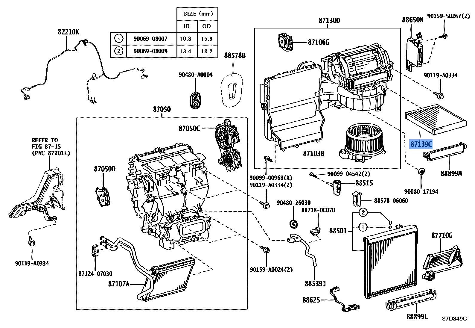 Toyota Cabin Air Filter 87139-07020 Fits Corolla / Camry / Prius / Prado 150