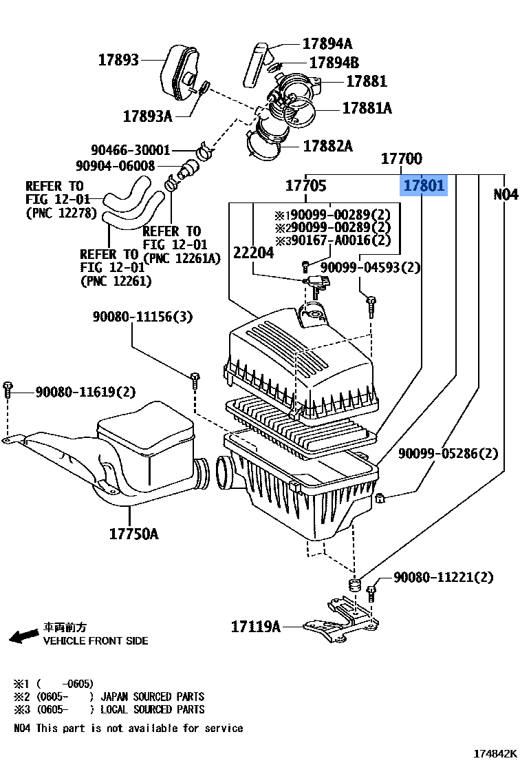 Toyota Air Cleaner Filter Element Sub-Assembly 17801-28030 fits: Camry, Venza and More