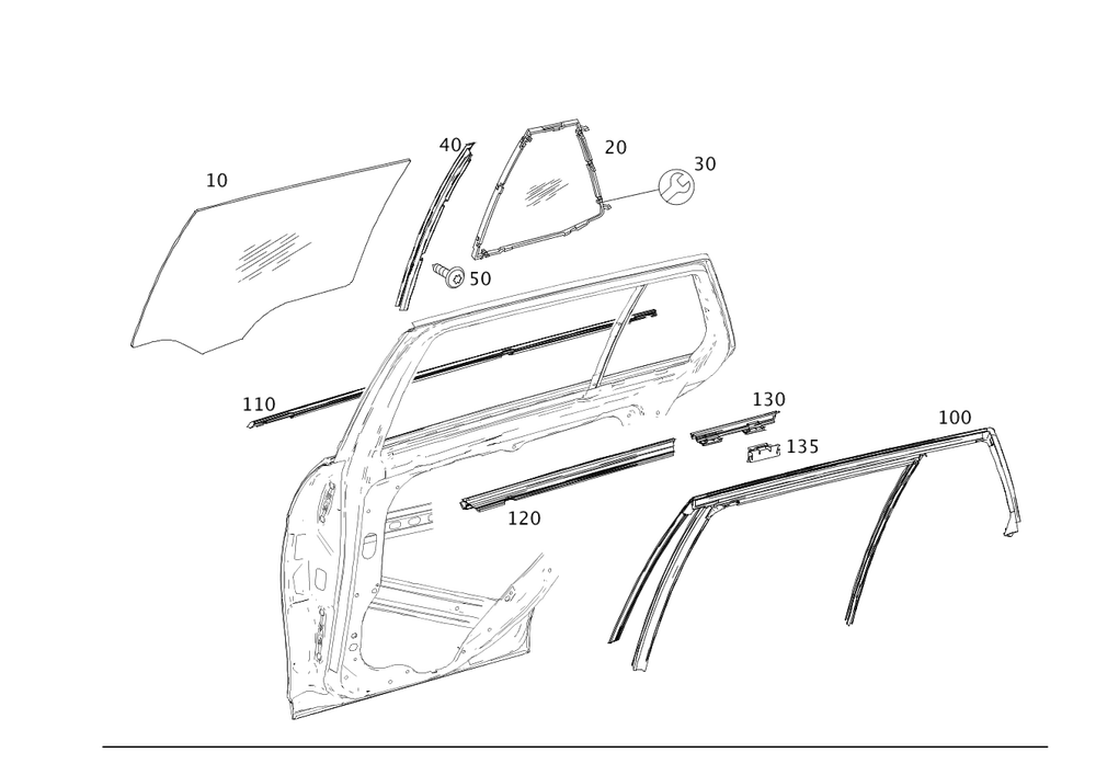 Door Moulding Rear Db W204/Rh