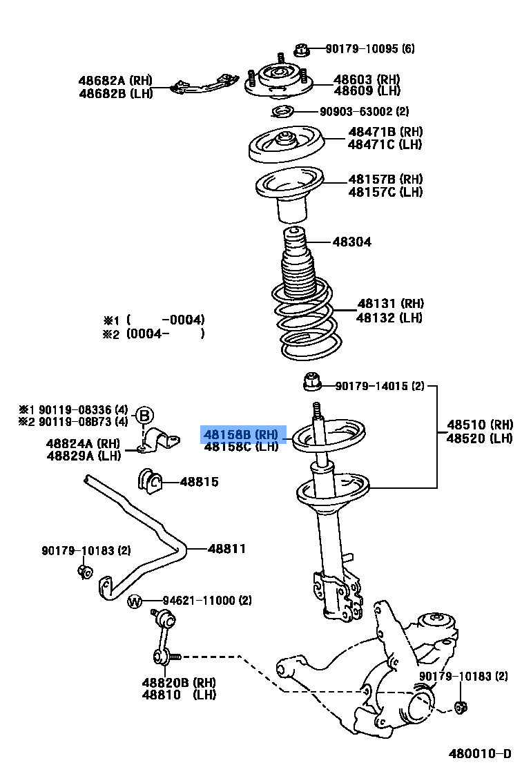 Toyota OEM Genuine Front Coil Spring Insulator Lower RH/LH 48158-33031