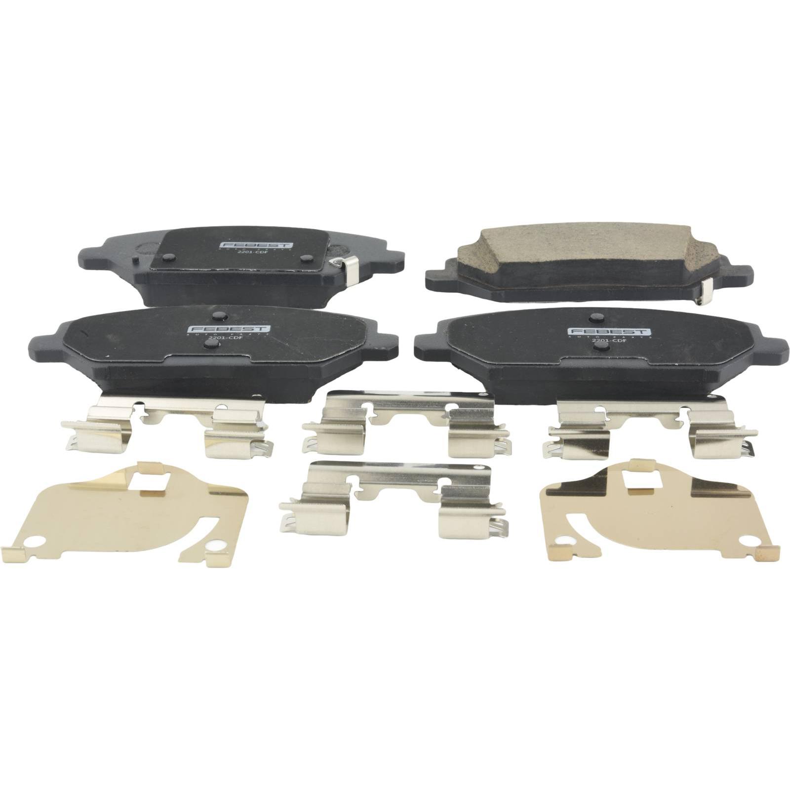 pad kit, disc brake, front - kit (with anti squeal shim, with brackets)