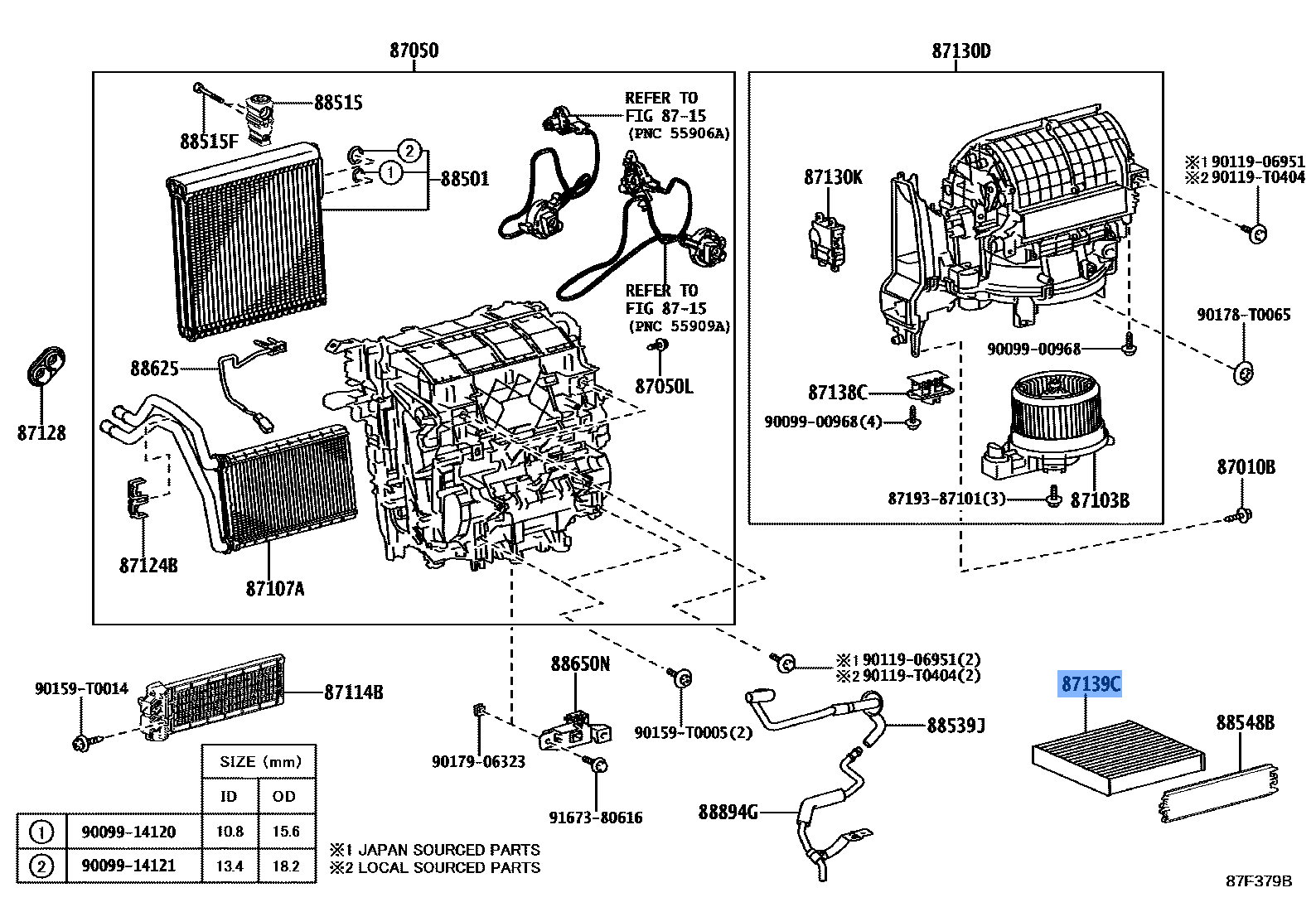 Toyota Cabin Air Refiner Element 87139-0K040 fits: Prius, Vios and More