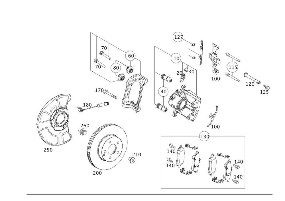 Brake Pad Set Frt Db W204,W212,W207,W218/6Cyl