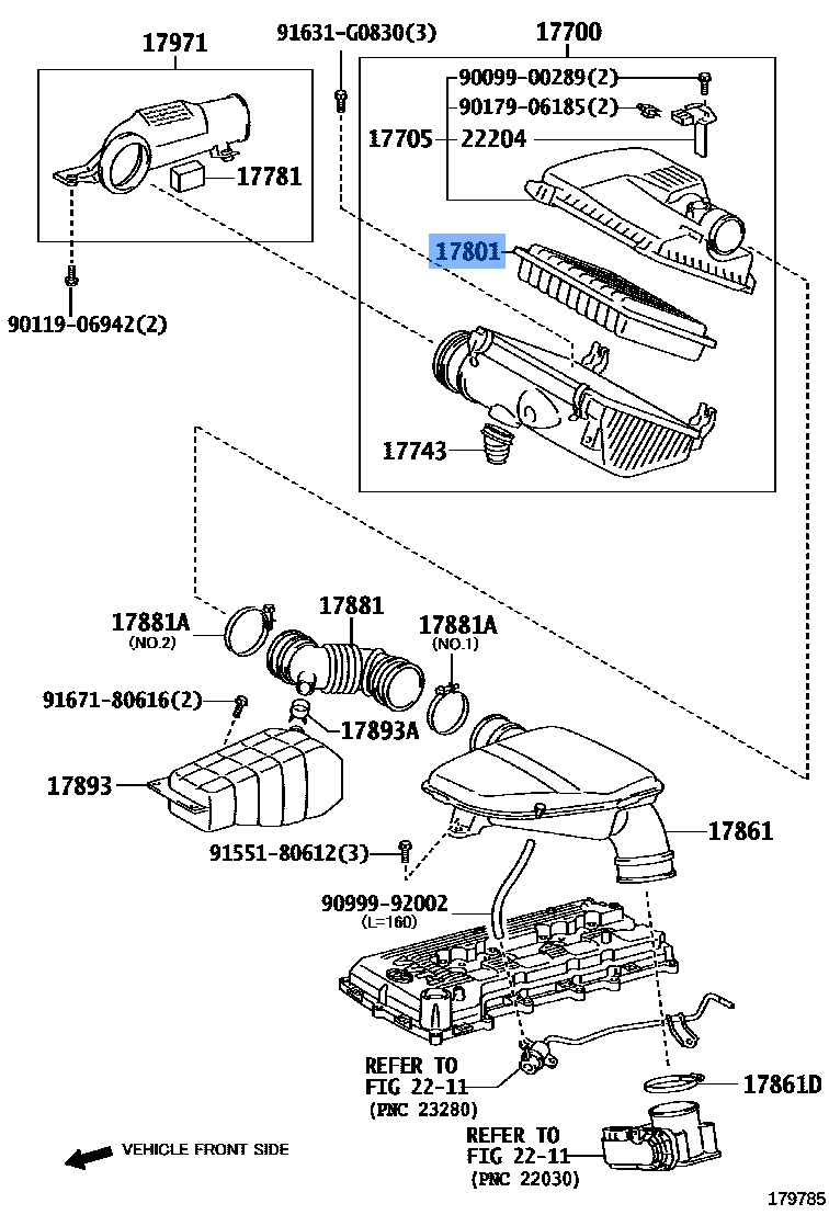 Toyota Air Cleaner Filter Element 17801-30040 fits: Land Cruiser Prado