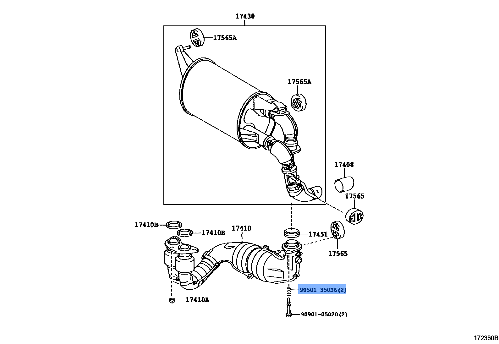 Toyota OEM Genuine Compression Spring 90501-35036