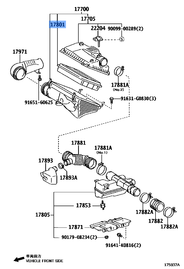 Toyota Engine Air Filter 17801-50040 fits: Land Cruiser, 4Runner