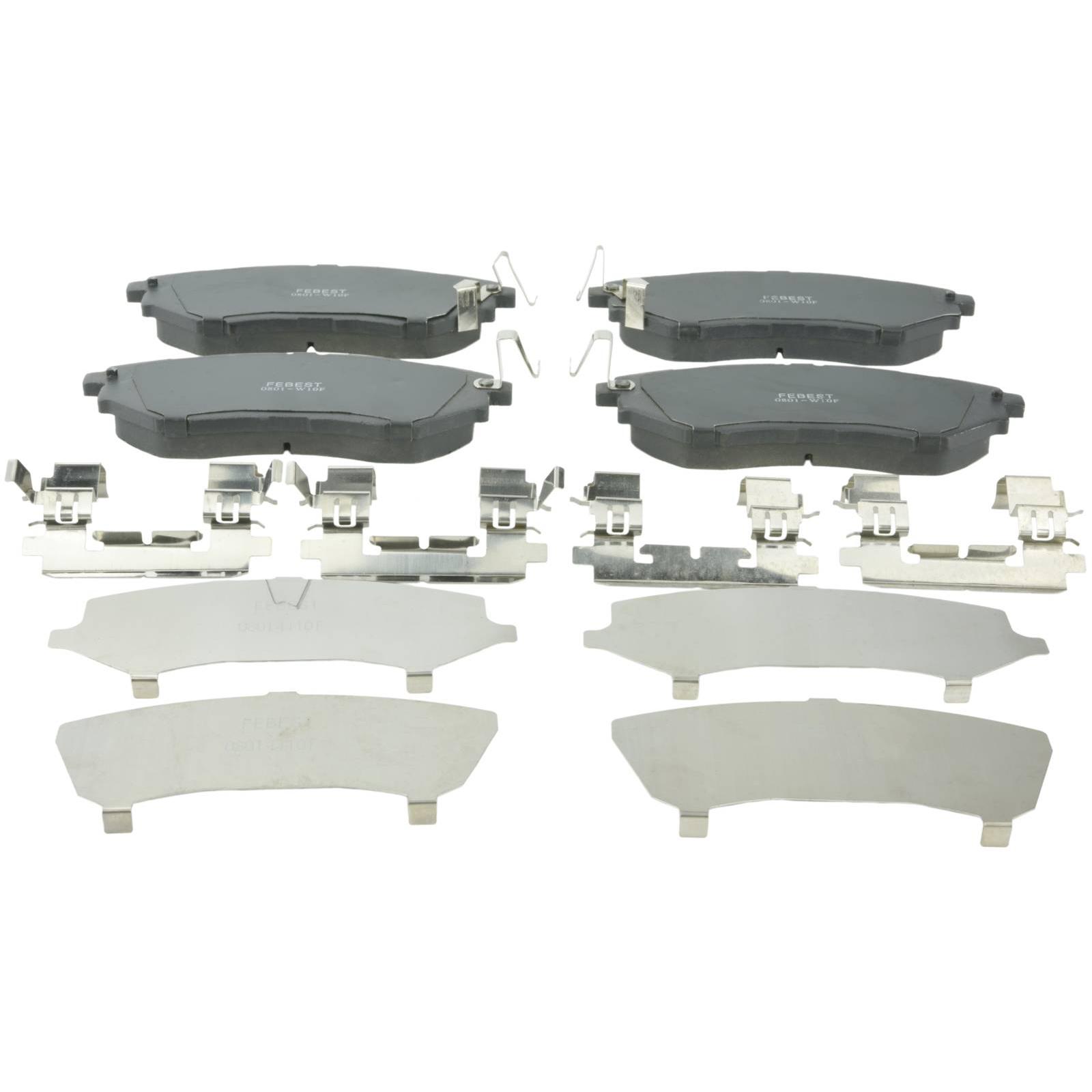 pad kit, disc brake, front - kit (with anti squeal shim, with brackets)