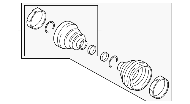 BMW CV Joint Boot Kit - X1 (F48) & X2 (F39) - Genuine OEM 31608618546