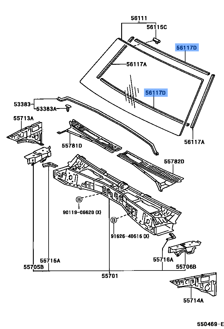 Dam Windshield Glass