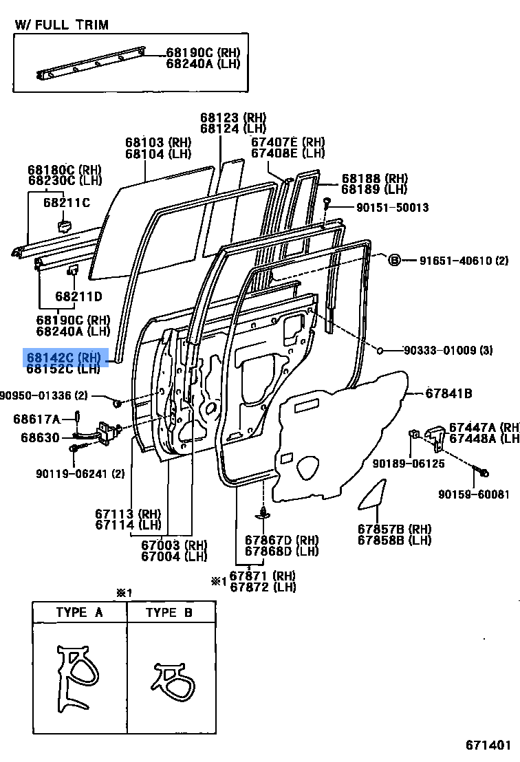 Door Run Rubber Rr Rh