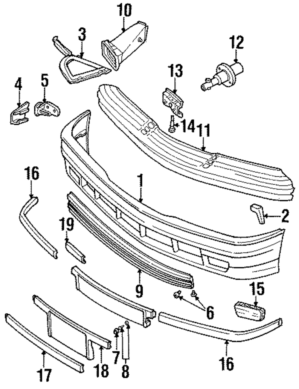 BMW E36 Front Bumper Left Insert Bracket