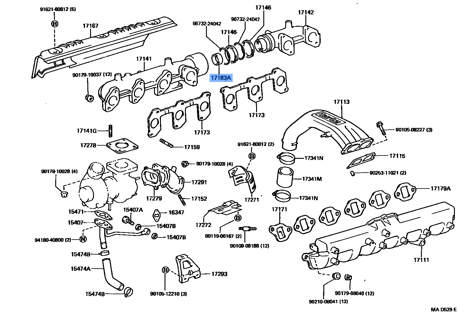Exhaust Manifold Collar - Toyota - 17183-17010