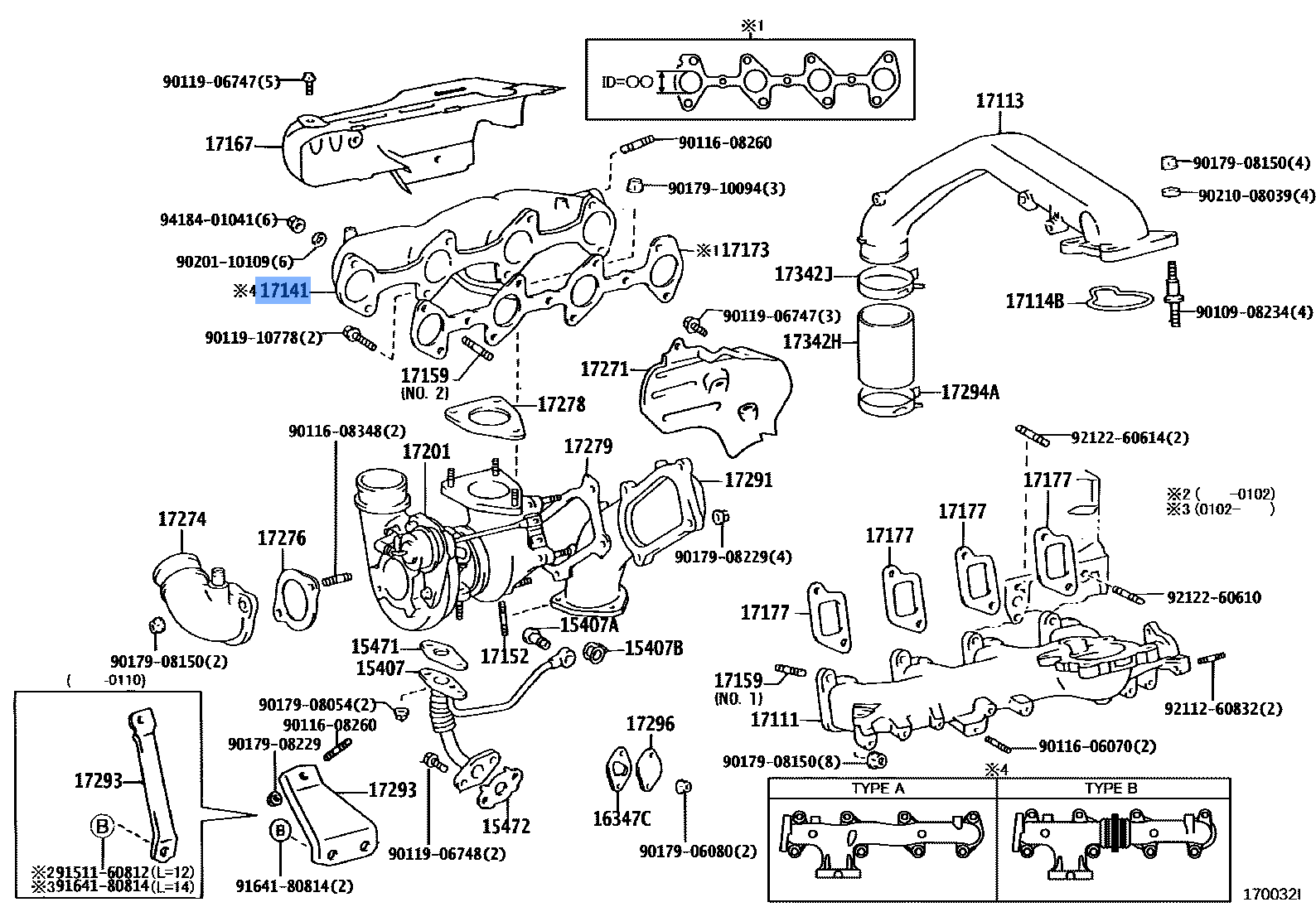 TOYOTA 17141-74130 Exhaust Manifold