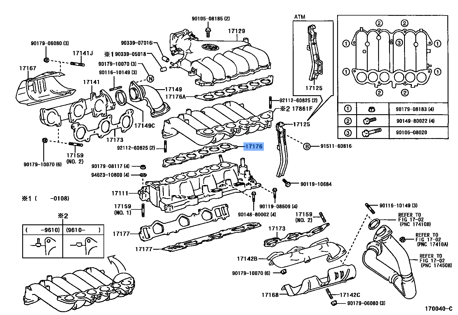 OEM Intake Manifold Plenum Gasket - Toyota 17176-31130