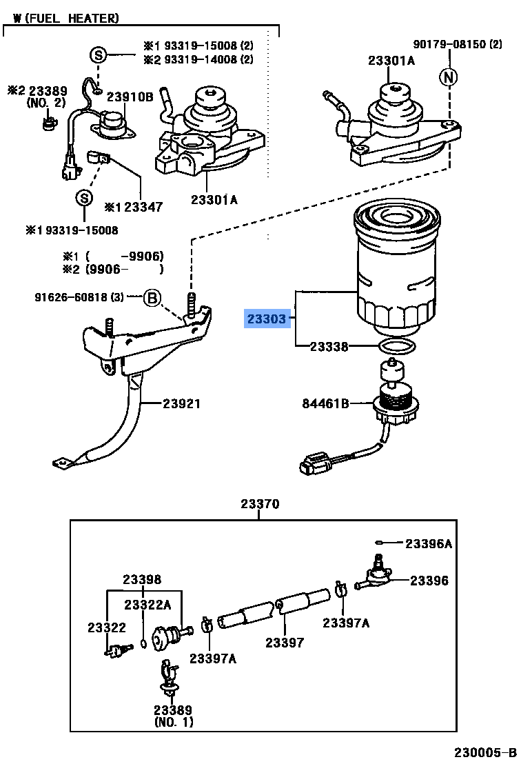 Toyota Fuel Filter 23390-64480 fits: Land Cruiser, Hilux and more