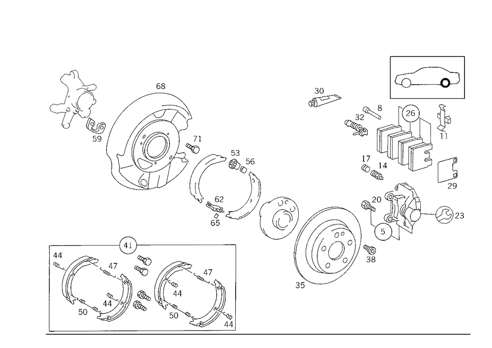 Brake Spring Rear Db W210/Rh