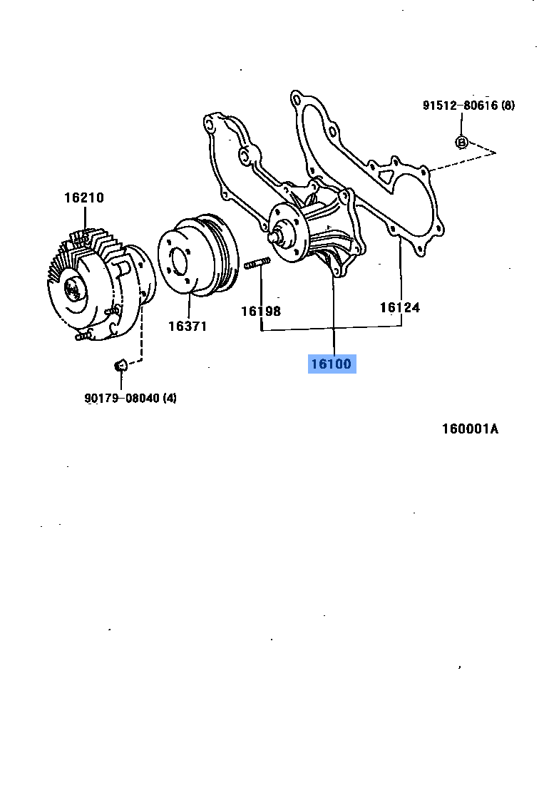 Toyota Water Pump 16100-59139 For Sale